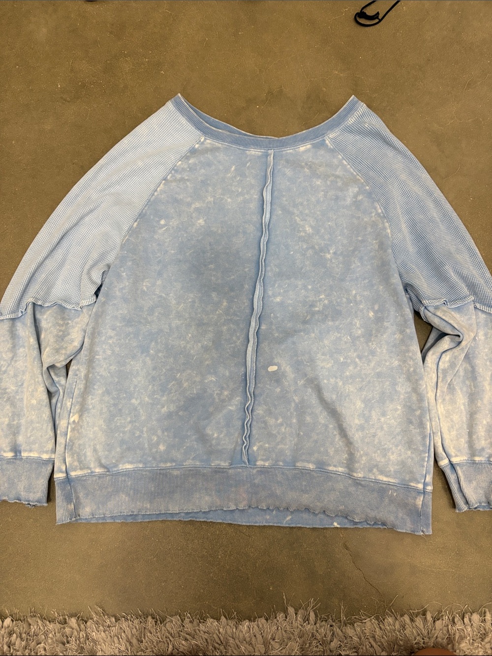 Washed Light Blue Crewneck Sweater